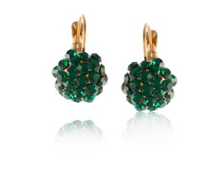 Kolczyki z kryształkami Preciosa (P8126AU-EMERALD)