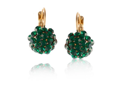 Kolczyki z kryształkami Preciosa (P8126AU-EMERALD)