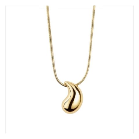 Naszyjnik stal szlachetna pozłacana 14k złotem kropla 2 cm NST2120 Naszyjnik stal szlachetna pozłacana 14k złotem kropla 2 cm NST2120