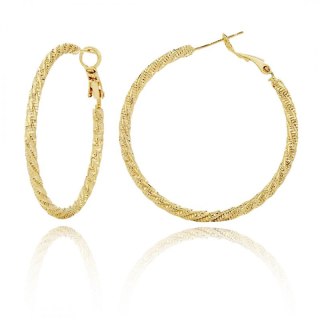 Złote kolczyki koła 4 cm – stal szlachetna pozłacana 14k