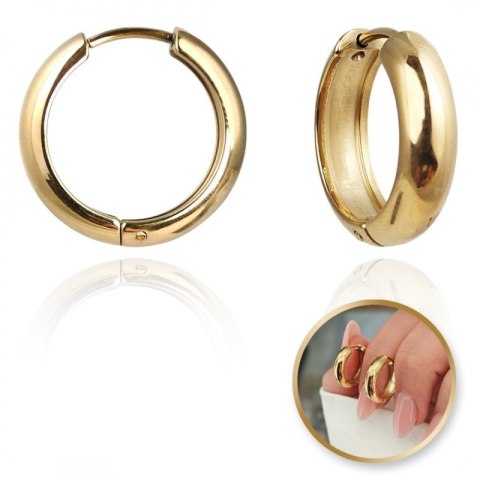 Kolczyki ze stali szlachetnej platerowane 14k złotem 25mm, KOŁA KST3407 Kolczyki ze stali szlachetnej platerowane 14k złotem 25mm, KOŁA KST3407
