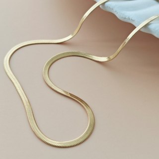 Naszyjnik stal szlachetna pozłacana 14k złotem, żyłka 3mm NST2199
