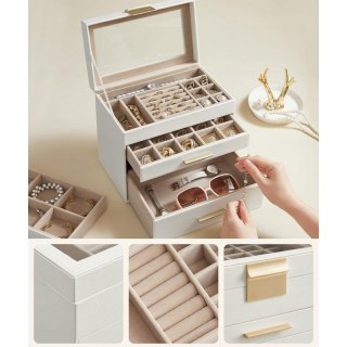 Ekskluzywna Szkatułka na biżuterię kuferek etui organizer złote uchwyty