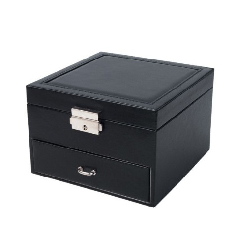 Szkatułka kuferek etui organizer na biżuterię czarna