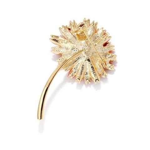 Broszka ozdobna emaliowana różowa stokrotka