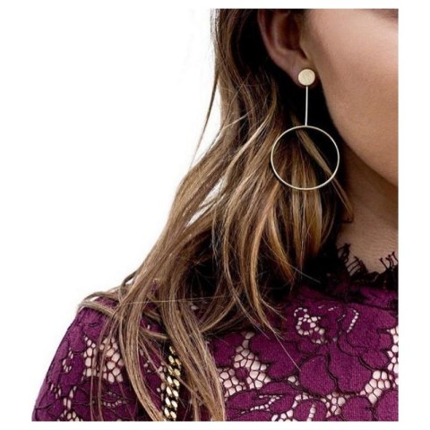 Kolczyki wiszące okręgi sztyft