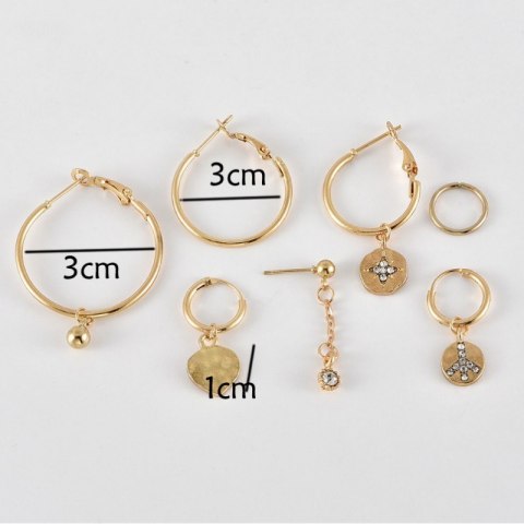 KOLCZYKI zestaw 7w1 nausznice