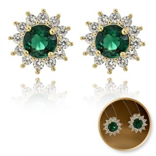 Kolczyki ze stali szlachetnej pozłacane 14k złotem, z cyrkoniami