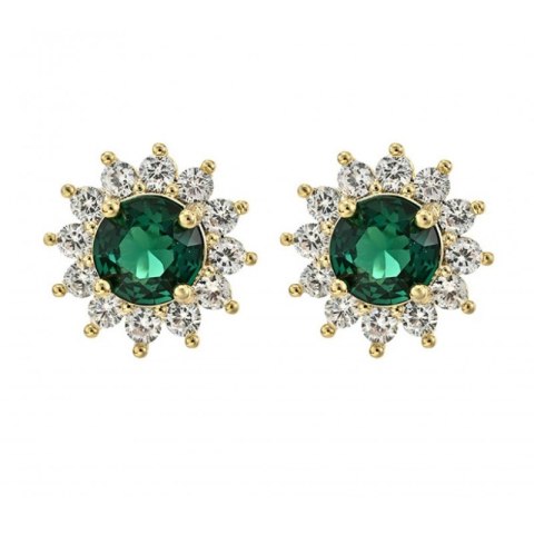 Kolczyki ze stali szlachetnej pozłacane 14k złotem, z cyrkoniami