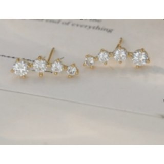 Kolczyki ze stali szlachetnej pozłacane 14k złotem, z cyrkoniami