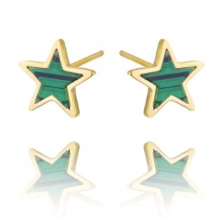 Kolczyki ze stali szlachetnej pozłacanej 14k złotem