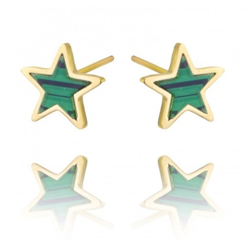 Kolczyki ze stali szlachetnej pozłacanej 14k złotem