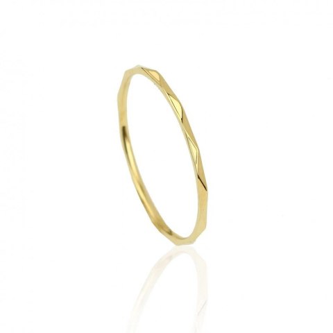 Pierścionek stal chirurgiczna platerowana złotem, Rozmiar pierścionków: US6 EU11