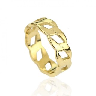 Pierścionek stal chirurgiczna platerowana złotem, Rozmiar pierścionków: US6 EU11