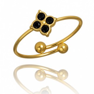 Pierścionek stal szlachetna platerowana 14k złotem, 7mm