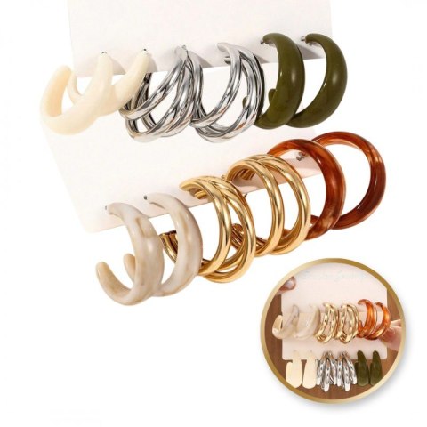 Zestaw 6 szt. kolczyków wiszących