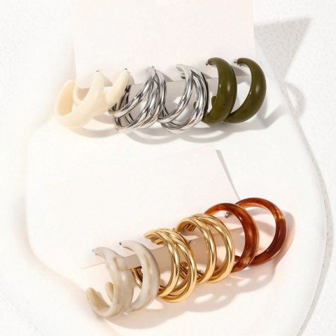 Zestaw 6 szt. kolczyków wiszących