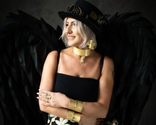 Szeroka bransoletka z kryształkami Preciosa z kolekcji Vintage (B24/WIO/23AU)